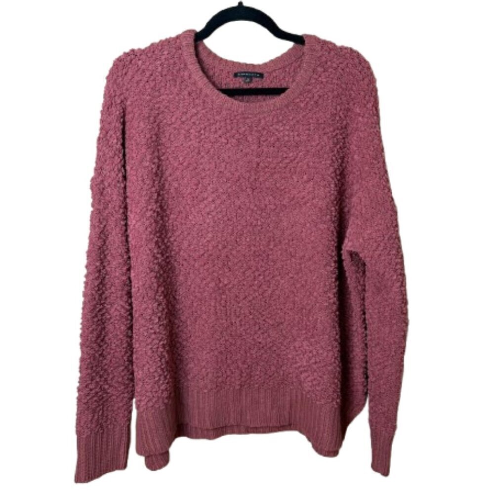 VICI Staccato Chenille Nubby Chunky Mauve Rose Sweater Size Medium Super Soft